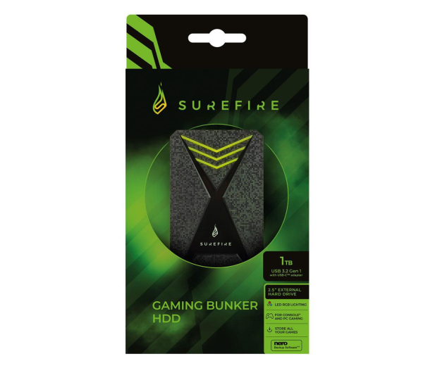 SureFire Bunker Gaming HDD 1TB Black - 1293353 - zdjęcie 3